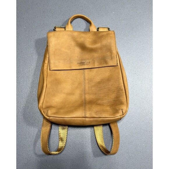 American Leather Co. Handbags - American Leather Co Leather Backpack Purse Tan Saddle Daily Shoulder Bag
